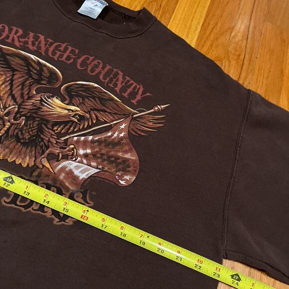 Vintage Orange County Choppers Sweatshirt Size Large Brown Pullover Y2K Biker - Picture 5 of 8